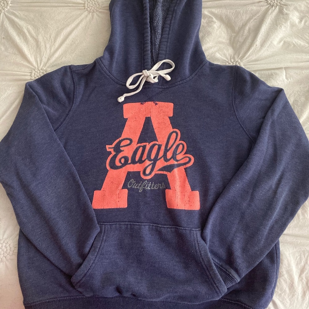 American Eagle Navy Blue Pull Over Sweatshirt